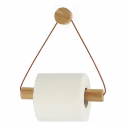 Dérouleur de papier toilette adhésif métal et bambou Easy Chic Caramel