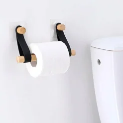 Dérouleur de papier toilette adhésif easy Chic simili cuir Blanc