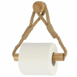 Dérouleur de papier toilette adhésif bambou et corde Easy Chic Naturel
