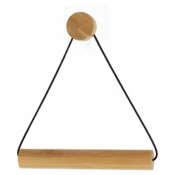 Dérouleur de papier toilette adhésif métal et bambou Easy Chic Noir