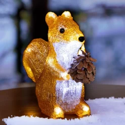 Ecureuil lumineux 20 LED (H20 cm) Tad Blanc froid