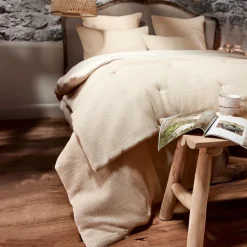 Edredon coton nid d'abeille (90 x 220 cm) Eva Beige