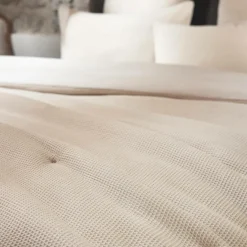 Edredon coton nid d'abeille (90 x 220 cm) Eva Beige