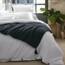 Edredon gaze de coton (90 x 200 cm) Gaïa Bleu nuit