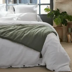 Edredon gaze de coton (90 x 200 cm) Gaïa Vert romarin