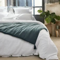 Edredon gaze de coton (90 x 200 cm) Gaïa Bleu canard