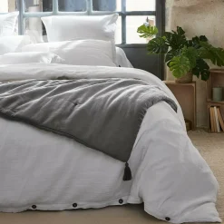 Edredon gaze de coton (90 x 200 cm) Gaïa Gris granit