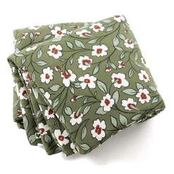 Edredon gaze de coton (90 x 200 cm) Gaïa marguerite Vert romarin