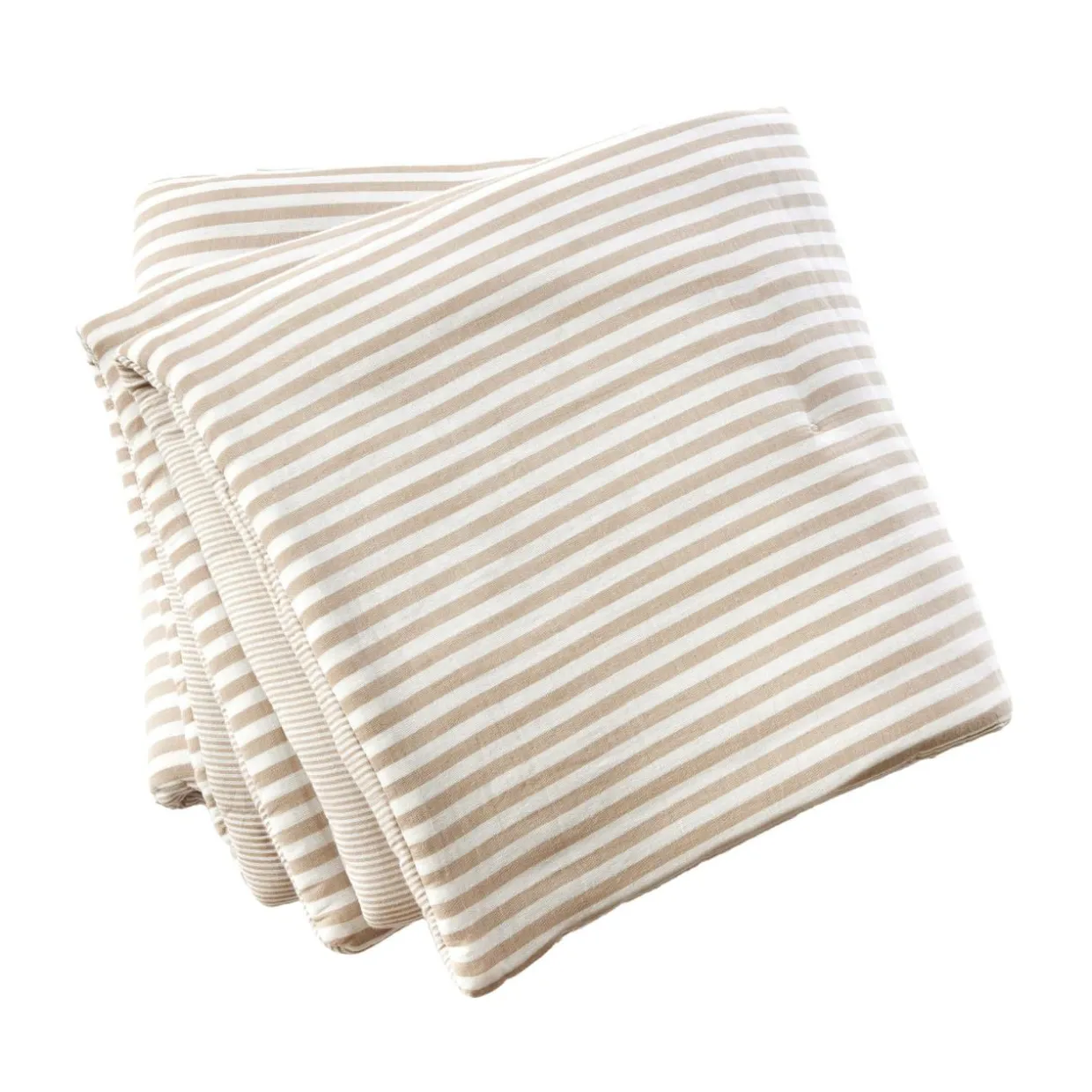 Edredon gaze de coton (90 x 200 cm) Gaïa rayures Ficelle