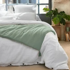 Edredon gaze de coton (150 x 150 cm) Gaïa Vert eucalyptus