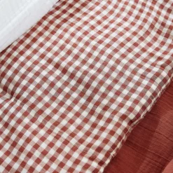 Edredon gaze de coton (90 x 200 cm) Gaïa vichy Terracotta