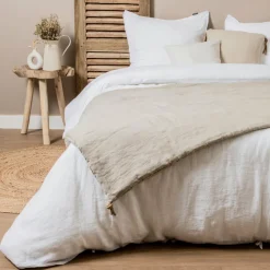 Edredon lin lavé (90 x 200 cm) Louise Beige