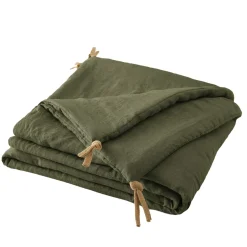 Edredon lin lavé (90 x 200 cm) Louise Vert romarin