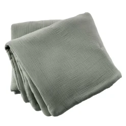 Edredon quadruple gaze de coton (90 x 220 cm) Victoria x Gaïa Vert romarin