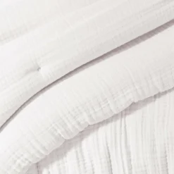 Edredon quadruple gaze de coton (90 x 220 cm) Victoria x Gaïa Blanc chantilly