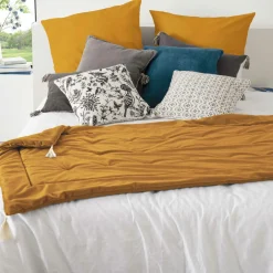 Edredon velours (80 x 180 cm) Slow Jaune ocre