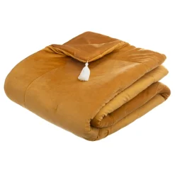 Edredon velours (80 x 180 cm) Slow Jaune ocre