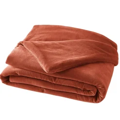Edredon velours de coton (90 x 200 cm) Victor Terracotta
