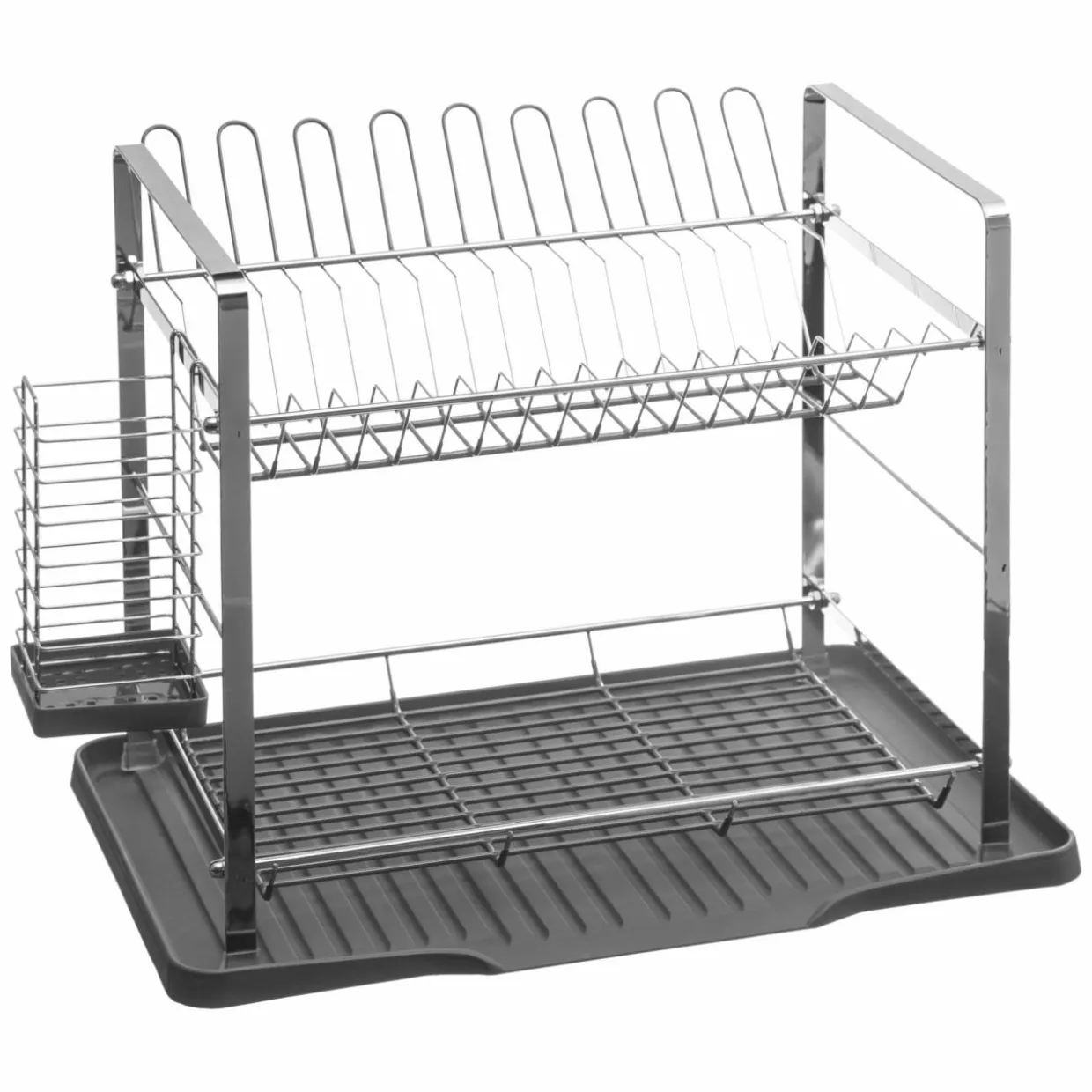 Egouttoir en métal 2 niveaux (50 x 30 cm) Actual Gris