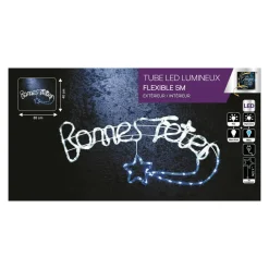 Enseigne lumineuse "Bonnes fêtes" 90 LED (90 x H41 cm) Bleu