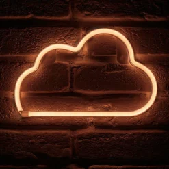 Enseigne lumineuse néon à piles (H18,7 cm) Nuage Blanc