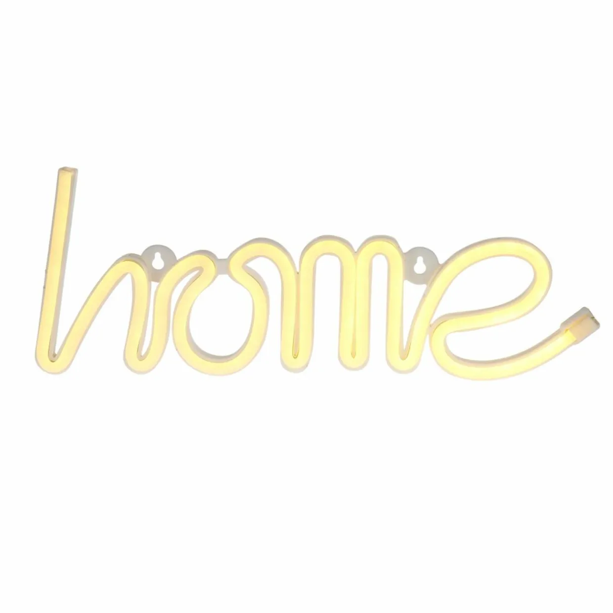 Enseigne lumineuse néon à piles (H13 cm) Home Blanc