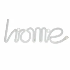 Enseigne lumineuse néon à piles (H13 cm) Home Blanc