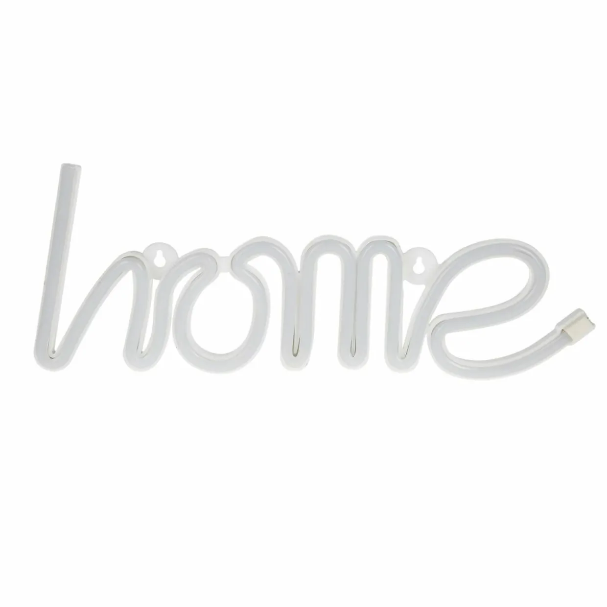 Enseigne lumineuse néon à piles (H13 cm) Home Blanc