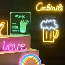 Enseigne lumineuse néon à piles (H16 cm) Arc en Ciel Multicolore