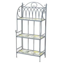 Etagère à fleurs d'extérieur pliable en mosaïque (H118 cm) Sorrento Bleu