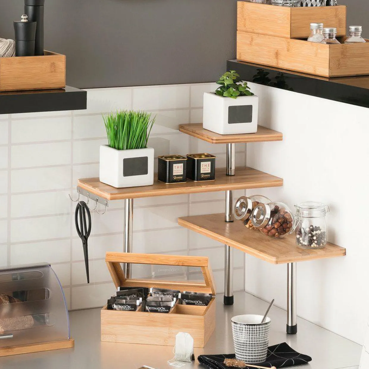 Etagère d'angle (H39 cm) Vahina Naturelle