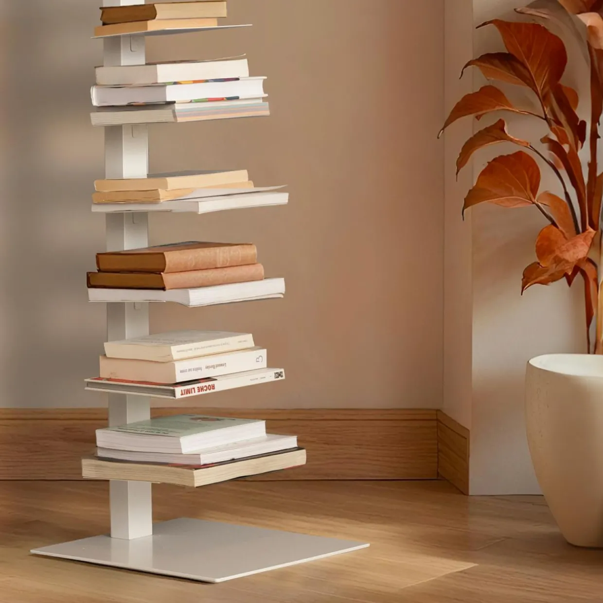 Etagère de rangement 10 niveaux (H150 cm) Bibliothèque Book Blanc