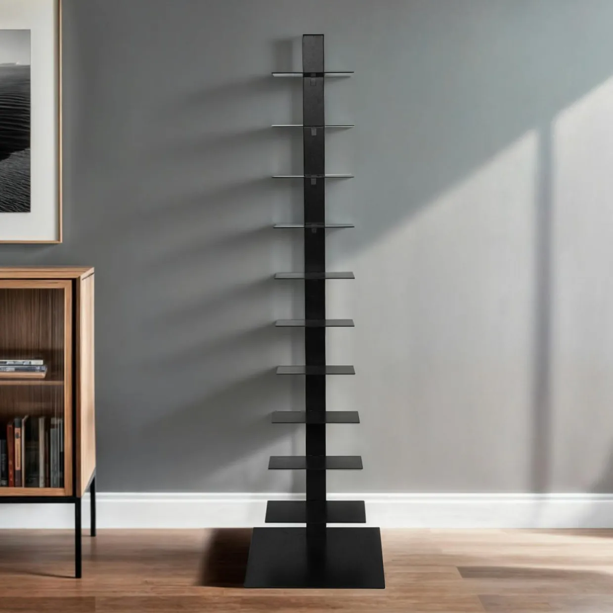 Etagère de rangement 10 niveaux (H150 cm) Bibliothèque Book Noir