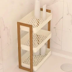 Etagère de salle de bain 3 niveaux (H45 cm) Natureo Blanc