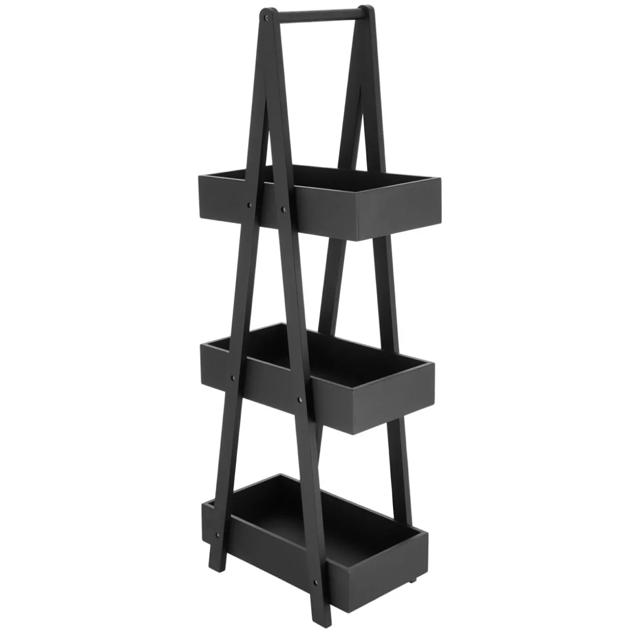 Etagère en bambou 3 niveaux (H80 cm) Pyramide Noir