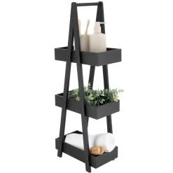 Etagère en bambou 3 niveaux (H80 cm) Pyramide Noir