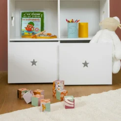 Etagère enfant bois 3 niveaux (H97 cm) Stars Blanc