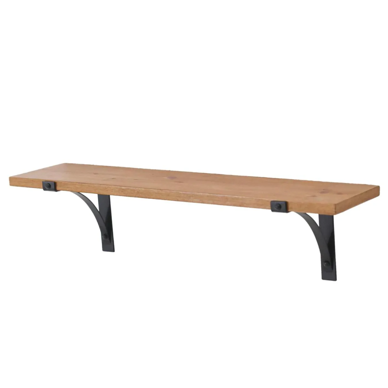 Etagère murale en bois et métal (60 cm) Factory Noir et naturel