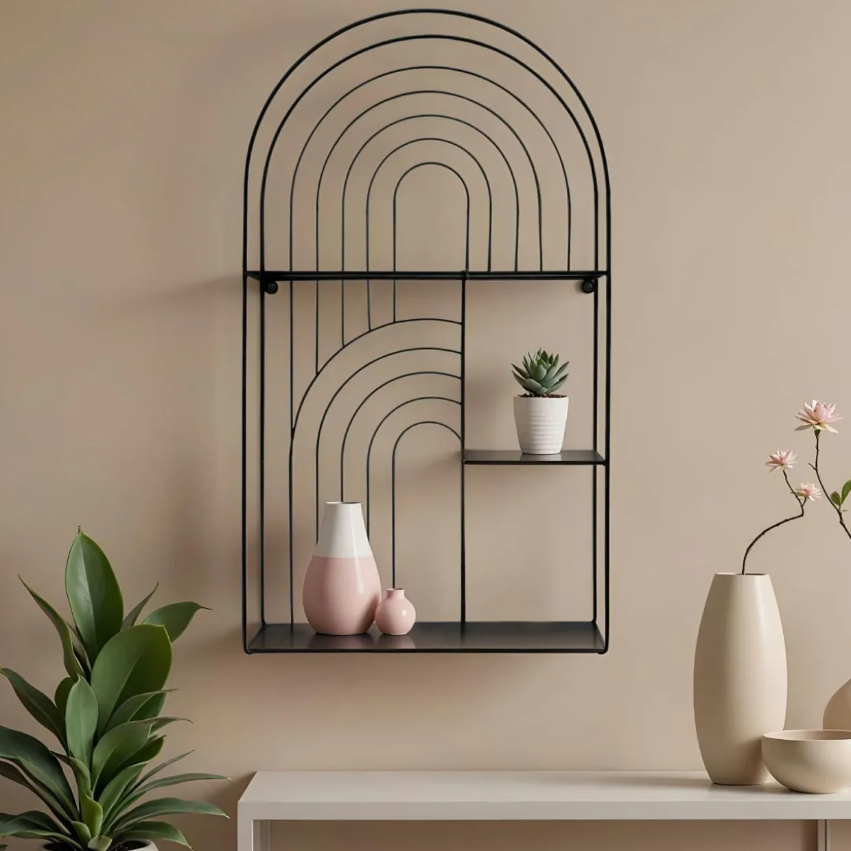 Etagère murale métal 3 plateaux (H70 cm) Tiggy Noir