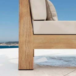 Fauteuil d'angle de jardin bois d'acacia Bornéo Sable