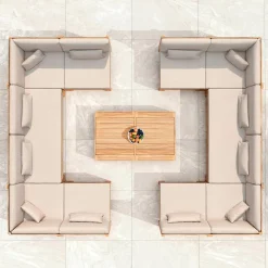 Fauteuil d'angle de jardin bois d'acacia Bornéo Sable