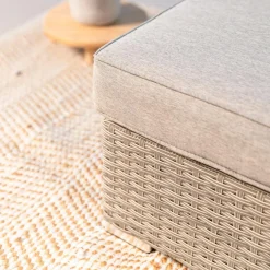 Fauteuil d'angle de jardin en résine tressée Palma Gris et taupe