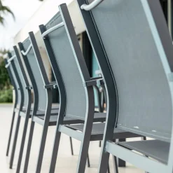 Fauteuil de jardin aluminium empilable Murano Gris anthracite