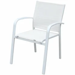 Fauteuil de jardin aluminium empilable Murano Blanc