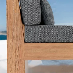 Fauteuil de jardin bois d'acacia Bornéo Gris anthracite