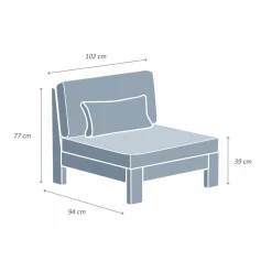 Fauteuil de jardin bois d'acacia Bornéo Gris anthracite