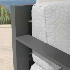 Fauteuil de jardin détente en aluminium Elba Gris anthracite et gris clair