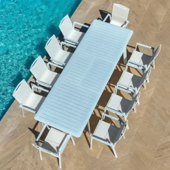 Fauteuil de jardin empilable aluminium Portofino Blanc