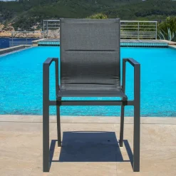 Fauteuil de jardin empilable aluminium Portofino Gris anthracite