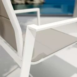 Fauteuil de jardin empilable aluminium Portofino Taupe